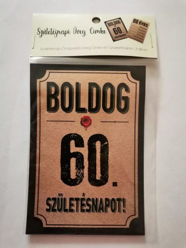 Üveg címke Boldog 60. Születésnapot!