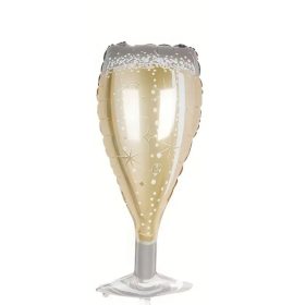 Pezsgős pohár alakú fólia lufi 37"/ 93 cm