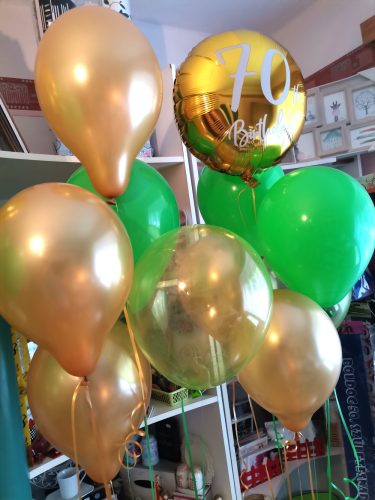 70. évszámos fólia lufi Arany Happy Birthday 18"/45 cm