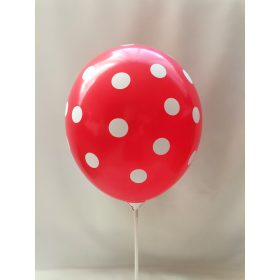 Lufi latex, 30 cm Piros pöttyös