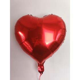 Szív alakú fólia lufi Piros színű 18"/45 cm