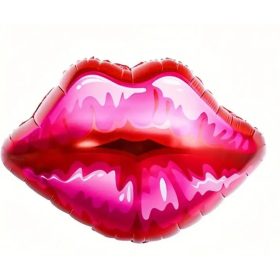   Ajak alakú fólia lufi Piros színű 30"/ 76 cm x 27,5"/ 70 cm