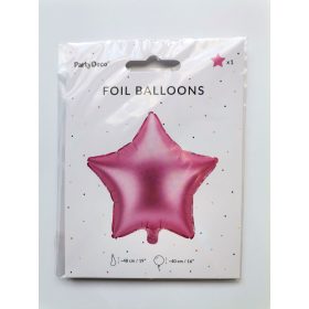   Csillag alakú fólia lufi Világos rózsaszín 19"/48 cm