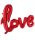 LOVE feliratú fólia lufi Piros  106 cm