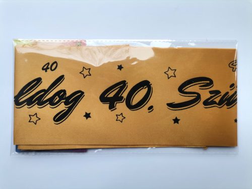 Vállszalag 40. szülinapra, arany színű