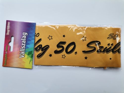 Vállszalag 50. szülinapra, arany színű