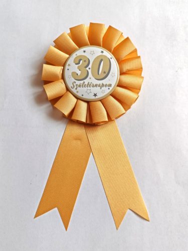 Parti kitűző számos, arany 30