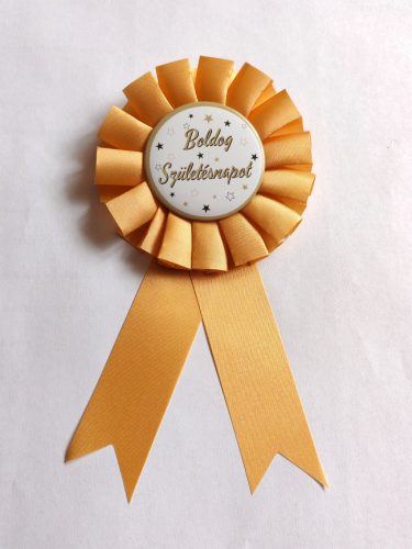 Parti kitűző Boldog Születésnapot! felirattal, arany