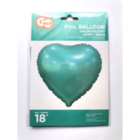 Szív alakú fólia lufi Türkiz 18"/45 cm