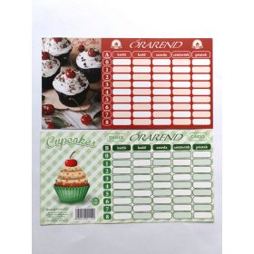 Órarend egylapos, kétoldalas Cupcakes