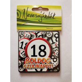 Hűtőmágnes Boldog szülinapot 18
