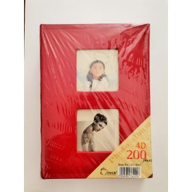 Fotóalbum piros, 200 db-os
